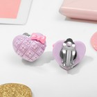 Серьги-клипсы детские «Выбражулька» сердечко с цветочком, цвет МИКС - Фото 2