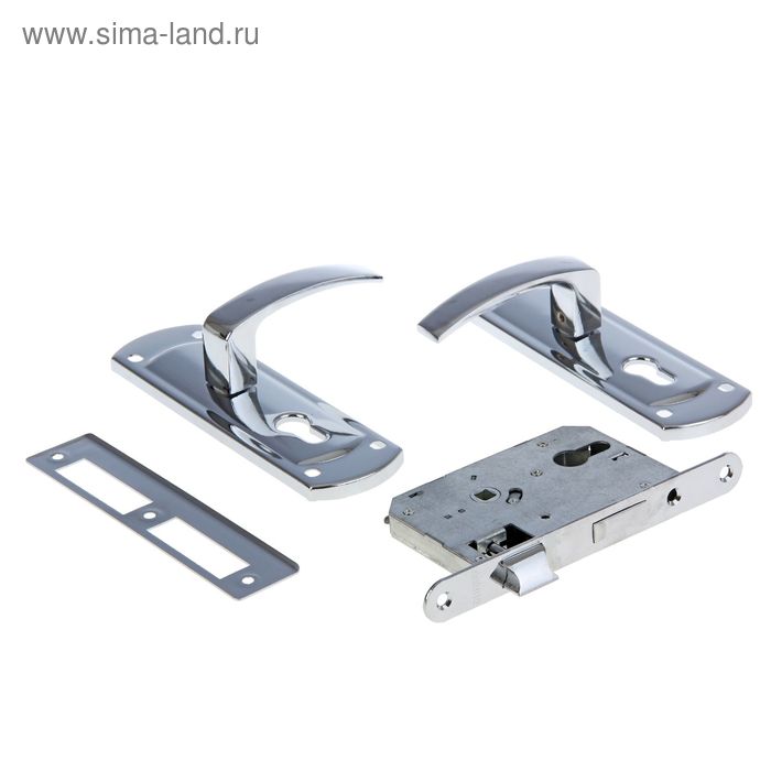 Замок врезной «АЛЛЮР» ЗВ4-1/55A CP, с ручкой, автомат, без ц/м, цвет хром - Фото 1