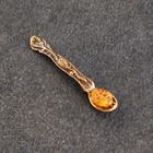 Сувенир кошельковый  "Ложка загребушка", с натуральным янтарем - фото 8461405