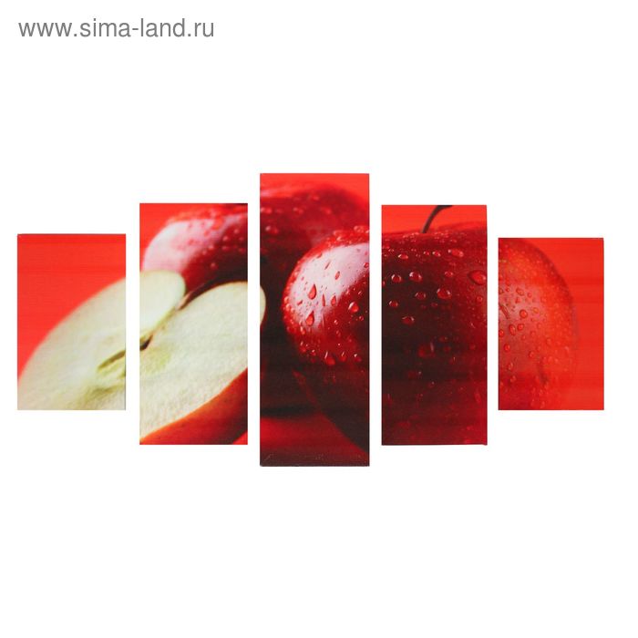 Картина модульная на подрамнике "Яблочки"   2-43х25, 2-58х25, 1-72х25 см, 75х135см - Фото 1