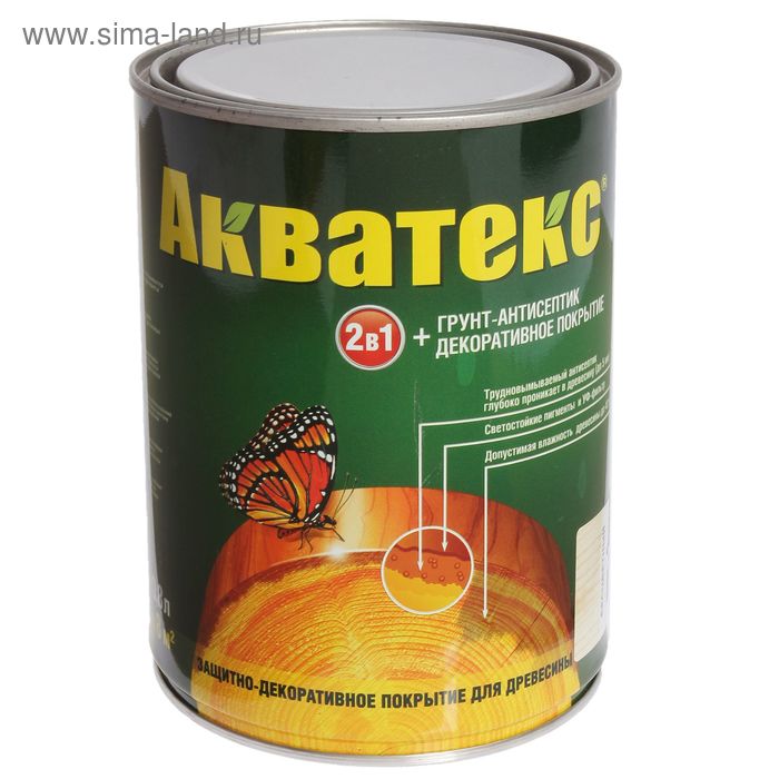 Грунт-антисептик "Акватекс", бесцветный, 0,8 л - Фото 1