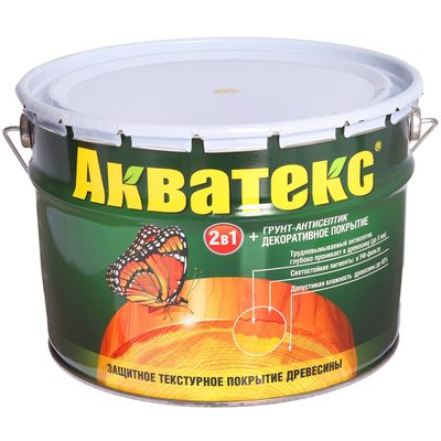 Грунт-антисептик "Акватекс", бесцветный, 9 л