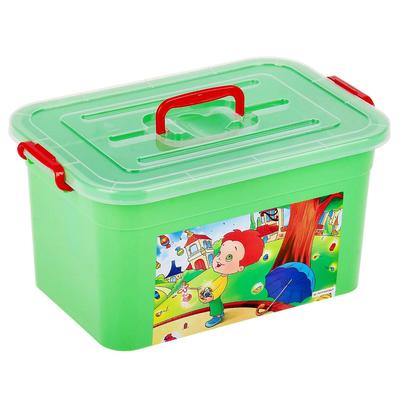 Ящик для игрушек «Радуга» с крышкой и ручками, 15 л, МИКС