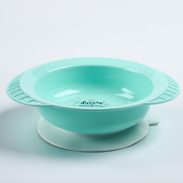 Набор детской посуды: тарелка на присоске, 500 мл, ложка, 2 шт., вилка, 2 шт., цвета МИКС - фото 1908270299