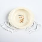 Набор детской посуды: тарелка на присоске, 500 мл, ложка, 2 шт., вилка, 2 шт., цвета МИКС - Фото 5