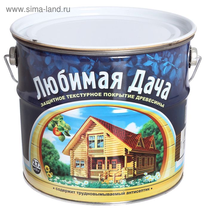 Защитное текстурное покрытие древесины, орех, 2.7 л - Фото 1