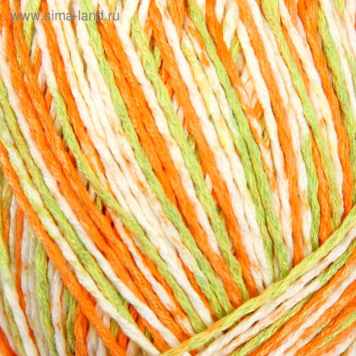 Пряжа "Ромашка" 50% хлопок, 50% вискоза 210м/100гр (7248, принт) - Фото 1