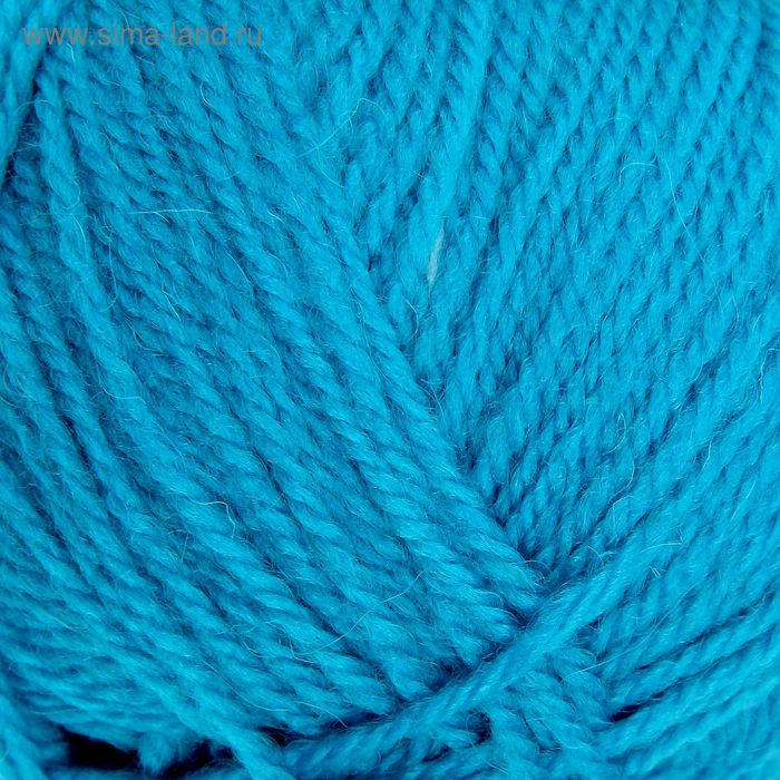 Пряжа "Подмосковная" 50% шерсть, 50% акрил 250м/100гр (0474, голубая бирюза) - Фото 1