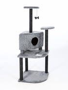 Комплекс для кошек с когтеточкой, разборный, 55×55×140 см, ковролин, серый - фото 809267735