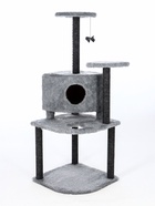 Комплекс для кошек с когтеточкой, разборный, 55×55×140 см, ковролин, серый - фото 809267736