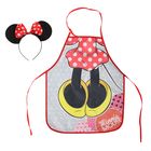 Фартук для девочек "Минни Маус", + ободок с ушками - Фото 1