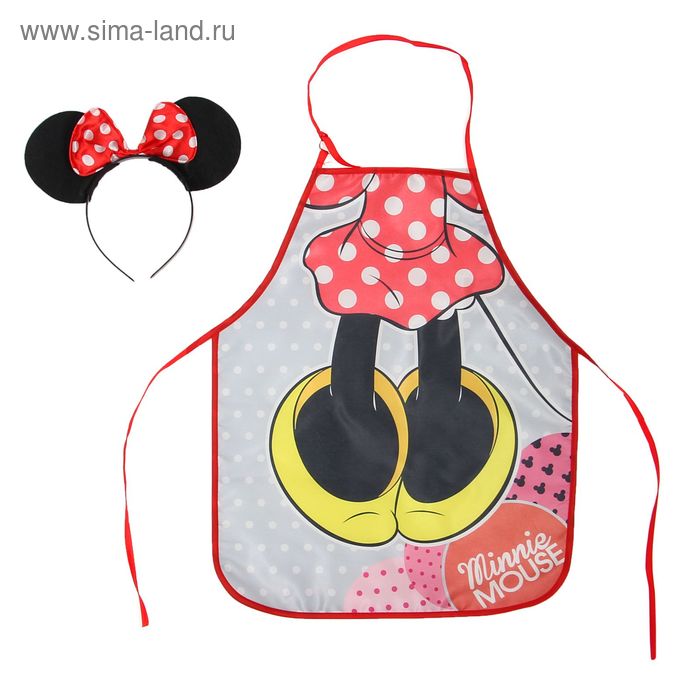 Фартук для девочек "Минни Маус", + ободок с ушками - Фото 1