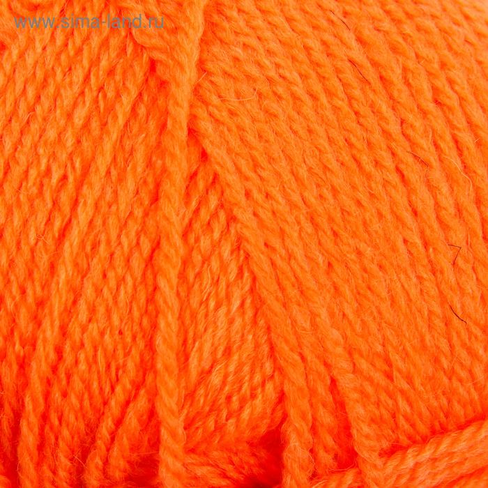 Пряжа "Подмосковная" 50% шерсть, 50% акрил 250м/100гр (1624, оранжевый) - Фото 1