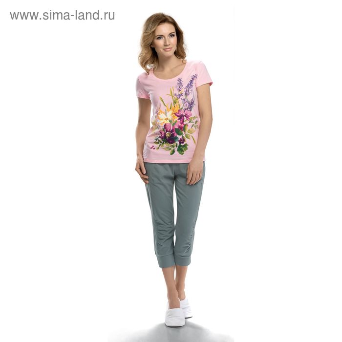 Пижама женская (футболка, бриджи), цвет сиреневый, размер 44 (S) - Фото 1
