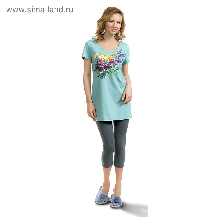 Пижама женская, размер 48 (L), цвет голубой - Фото 1
