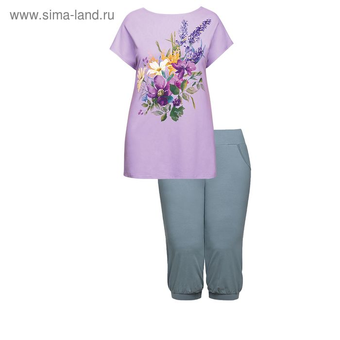Пижама женская, размер 48 (L), цвет сиреневый - Фото 1