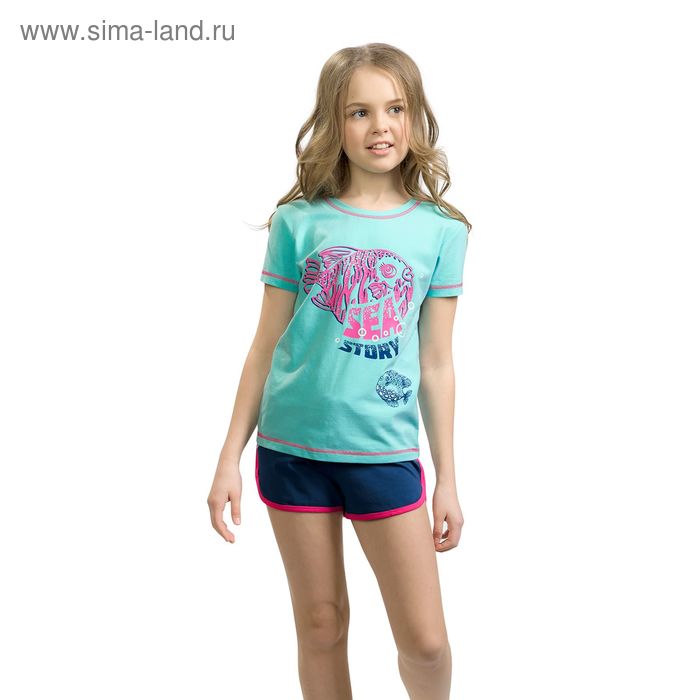 Комплект для девочки, рост 128-134 см, возраст 8 лет, цвет голубой - Фото 1