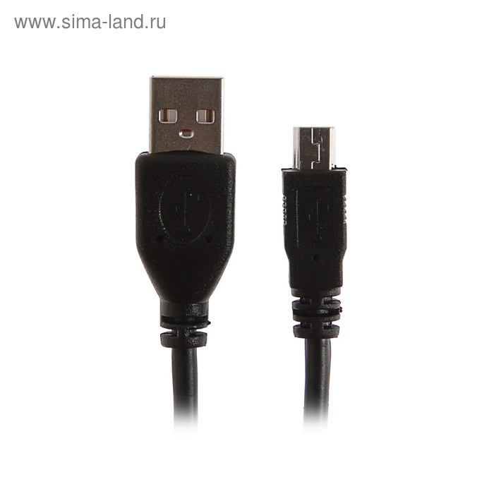 Кабель SmartBuy, USB - mini USB, 1 А, 1.8 м, чёрный - Фото 1