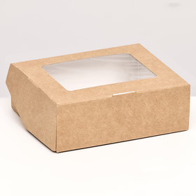 Коробка складная, крафт, 10 х 8 х 3,5 см, 0,24 л