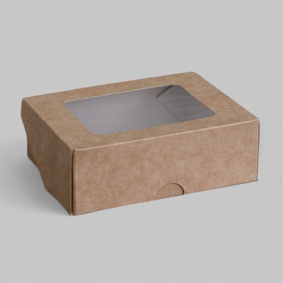 Коробка складная, крафт, 10×8×3.5 см, 0.24 л
