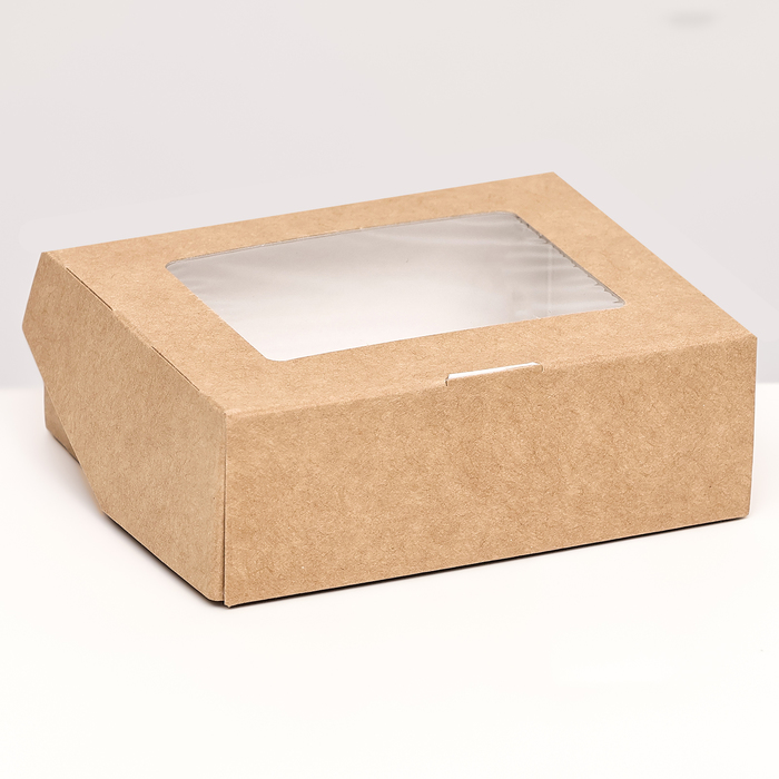 Коробка складная, крафт, 10 х 8 х 3,5 см, 0,24 л - Фото 1