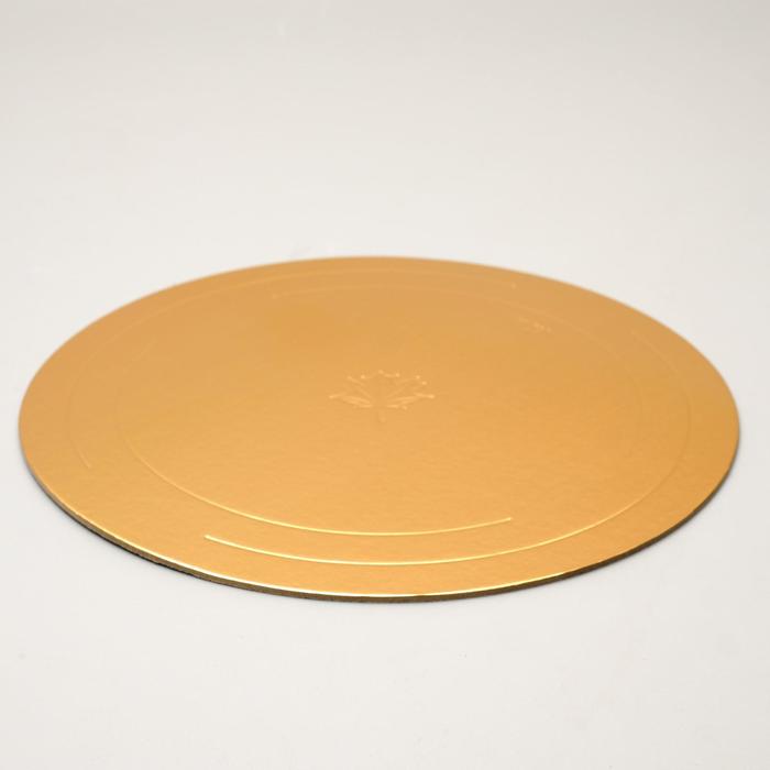 Подложка для торта усиленная, 22 см, золото - белый, 3.2 мм - Фото 1