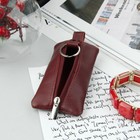 Ключница на молнии, металлическое кольцо, цвет бордовый - Фото 3