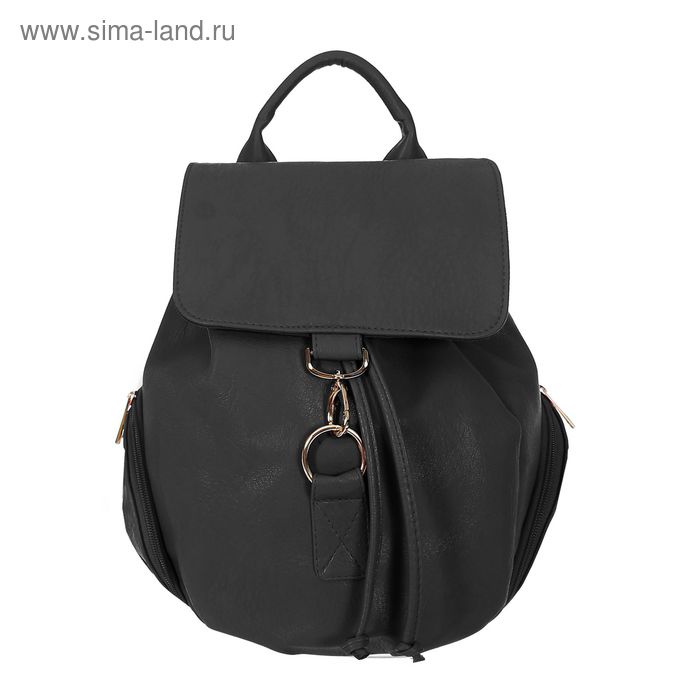 Рюкзак на молнии, 1 отдел, 4 наружных кармана, чёрный - Фото 1