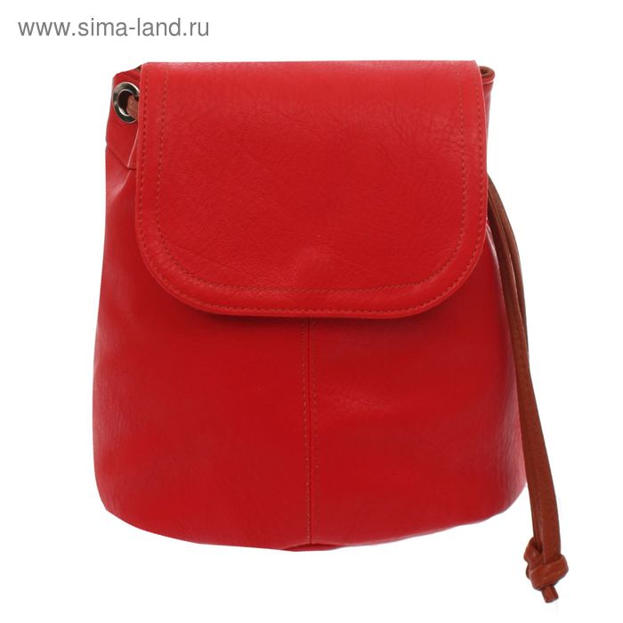 Рюкзак на стяжке шнурком, 1 отдел, 1 наружный карман, красный - Фото 1