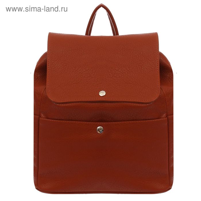 Рюкзак на молнии, 1 отдел, 4 наружных кармана, коричневый - Фото 1