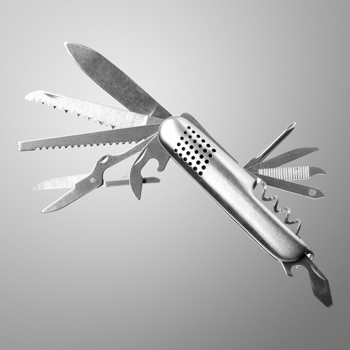 Нож швейцарский "Андерсон" 12в1 рукоять перфорированная диагональ - фото 1886139666