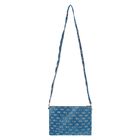 Клатч женский на молнии "Джинс", 1 отдел, с ручкой, длинный ремень, голубой/коричневый - Фото 4