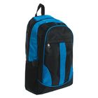 Рюкзак молодёжный "Полосы", 1 отдел, 2 наружных и 2 боковых кармана, чёрный/синий - Фото 2