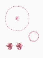 Набор детских украшений Выбражулька «Цветочек», 5 предметов: 2 резинки, бусы, браслет d=4.6 см кольцо, розовый - Фото 1
