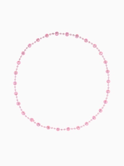 Комплект детский «Выбражулька» 5 предметов: 2 резинки, бусы, браслет d=4,6 см., кольцо, цветочек, розовый