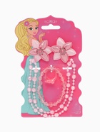 Набор детских украшений Выбражулька «Цветочек», 5 предметов: 2 резинки, бусы, браслет d=4.6 см кольцо, розовый - Фото 7