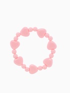 Набор детских украшений Выбражулька «Бантик с сердечком», 5 предметов: 2 заколки, бусы, браслет d=5 см кольцо, розовый - Фото 4