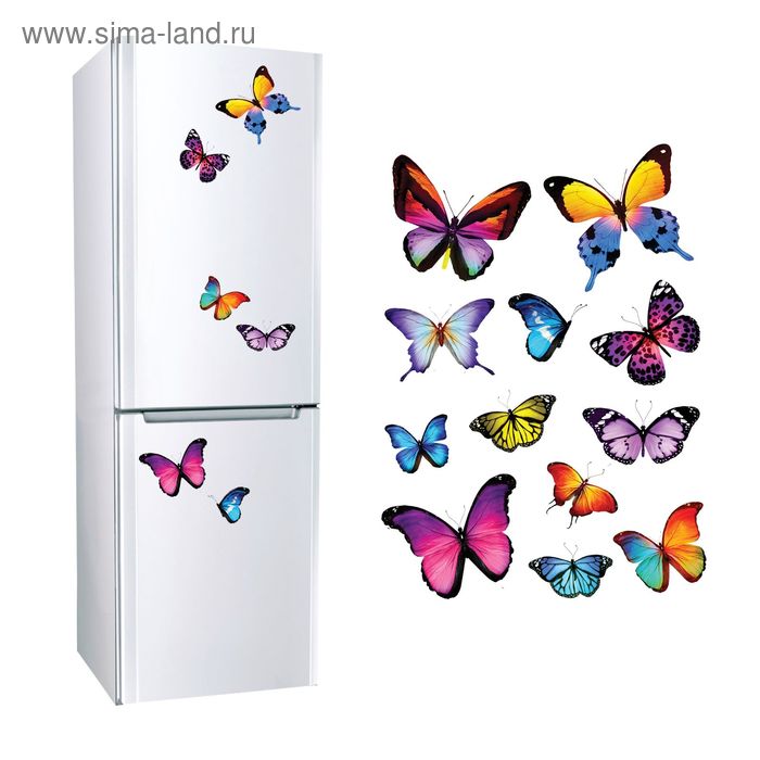 Наклейка для холодильника «Бабочки», 30 х 40 см - Фото 1