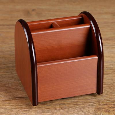 Органайзер 4 секции, на вращающейся подставке, под бук, 12×12×12 см