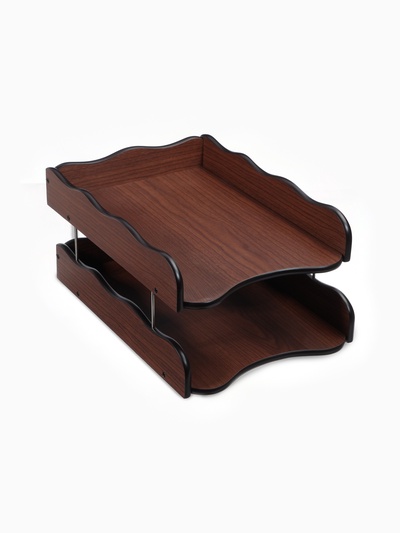 Органайзер 2 секции, для бумаг, Венге, 25×35×16 см