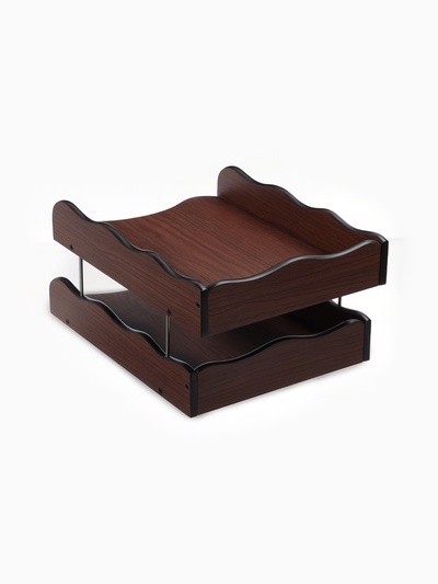 Органайзер 2 секции, для бумаг, Венге, 25×35×16 см