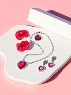 Набор детских украшений Выбражулька «Сердце», 5 предметов: 2 резинки, клипсы, кулон, кольцо, малиновый - Фото 7