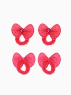 Набор детских украшений Выбражулька «Сердце», 5 предметов: 2 резинки, клипсы, кулон, кольцо, малиновый - Фото 5