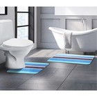 Набор ковриков для ванны и туалета Доляна «Полоски», 2 шт: 35×45, 45×70 см, цвет голубой - Фото 2