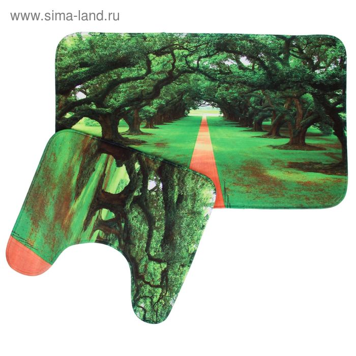 Набор ковриков для ванной и туалета "Форест" 2 шт - Фото 1