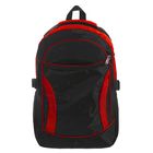 Рюкзак молодёжный "Хобби", 1 отдел, 2 наружных и 2 боковых кармана, чёрный/красный - Фото 1