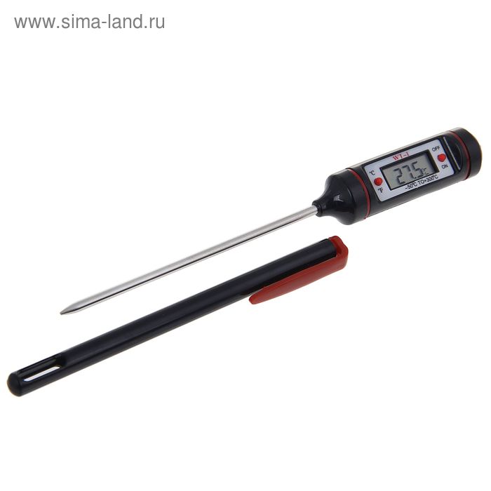 Термометр цифровой с щупом, от -50 С до +300 С, щуп из нержавеющей стали - Фото 1