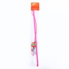 Дразнилка с цветным шариком и перьями, 49 см, палочка микс цветов - Фото 4