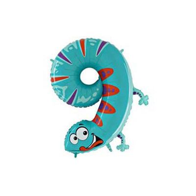 Шар полимерный 40" «Ящерица», цифра 9