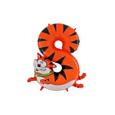 Шар полимерный 40" "Кот", цифра 8